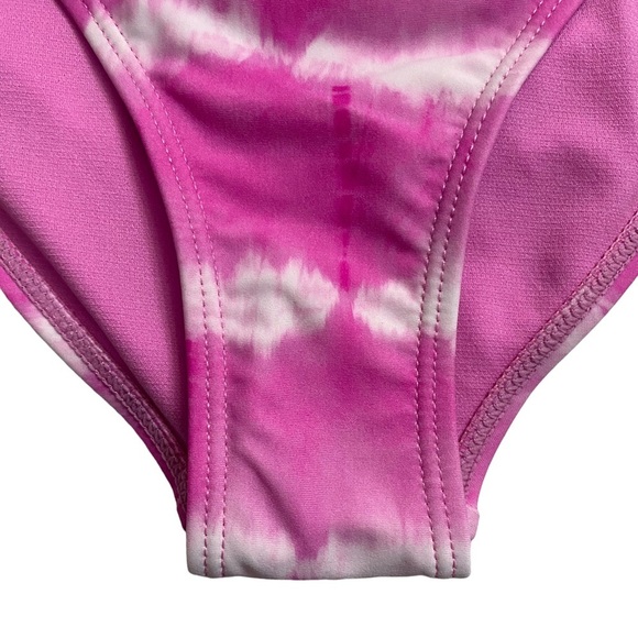 California Waves Pink Tie Dye High Waist Bikini Swim Bottoms Juniors Large L - Picture 7 of 15